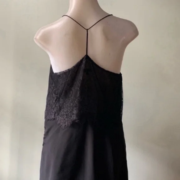 Madewell Silk Lace-Inset Little Black Dress - Picture 3 of 10